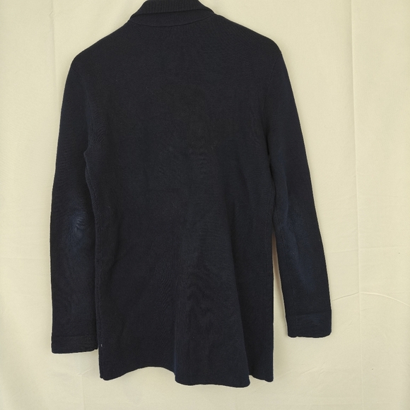 J. Crew Sweater Button Up Blazer In Navy Blue Cotton Size XS Women's - Picture 7 of 9
